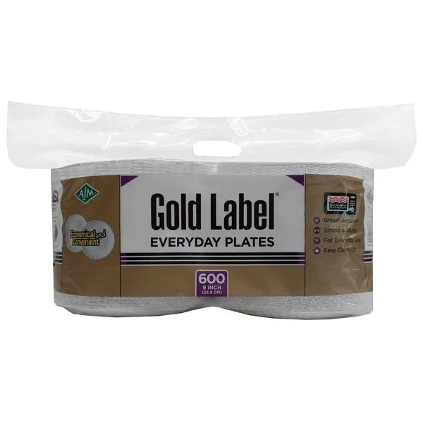 AJM Gold Label Everyday Paper Plates9" (600 Count) Image 1