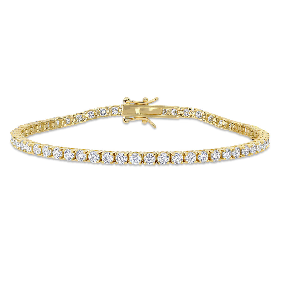 5.10 Carat (ctw) Lab-Created Moissanite Tennis Bracelet in Yellow Plated Sterling Silver Image 1