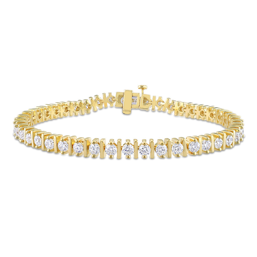 4.50 Carat (ctw) Lab-Created Moissanite Tennis Bracelet in Yellow Plated Sterling Silver Image 1