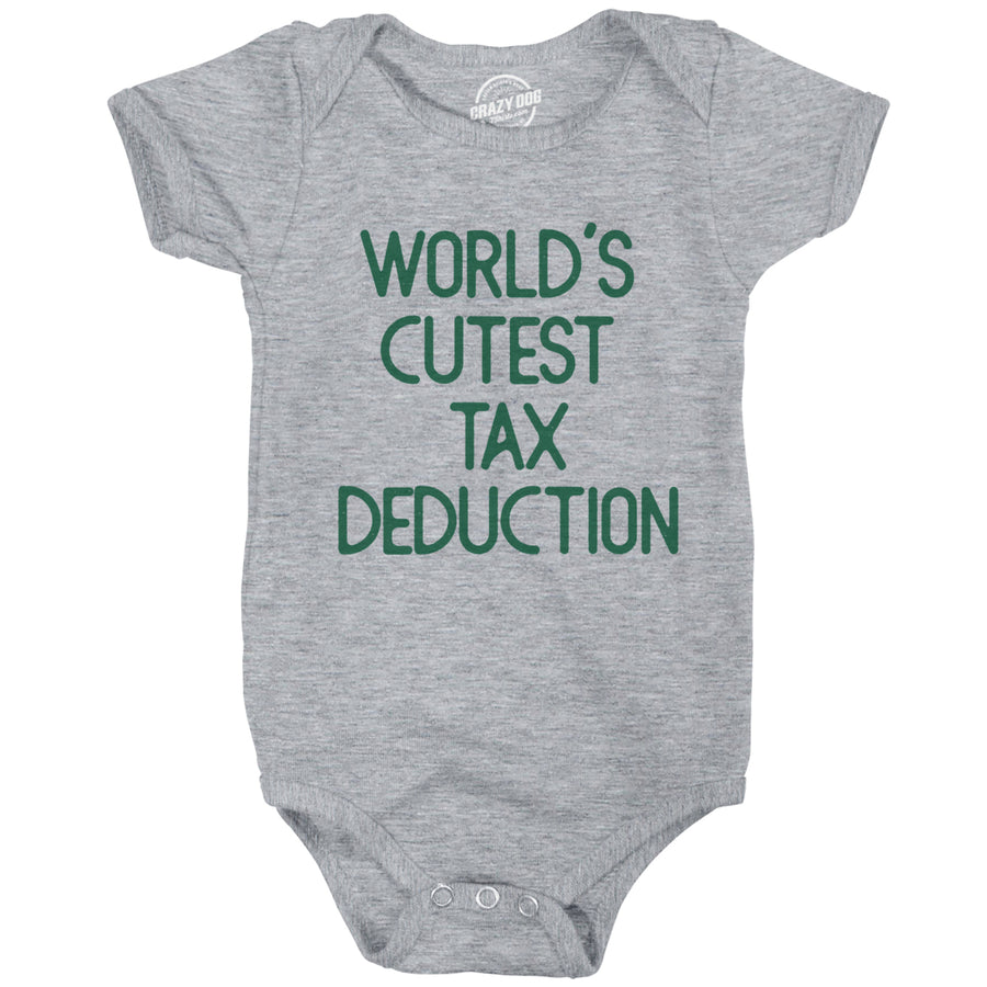 Worlds Cutest Tax Deduction Baby Bodysuit Funny Government Taxaxtion Deductible Jumper For Infants Image 1