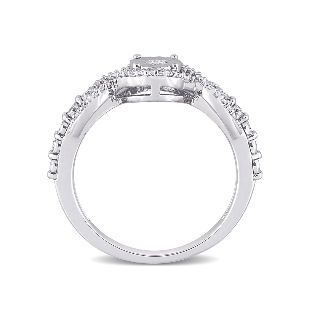 1/4 Carat (ctw) Diamond Twist Ring in Sterling Silver Image 4