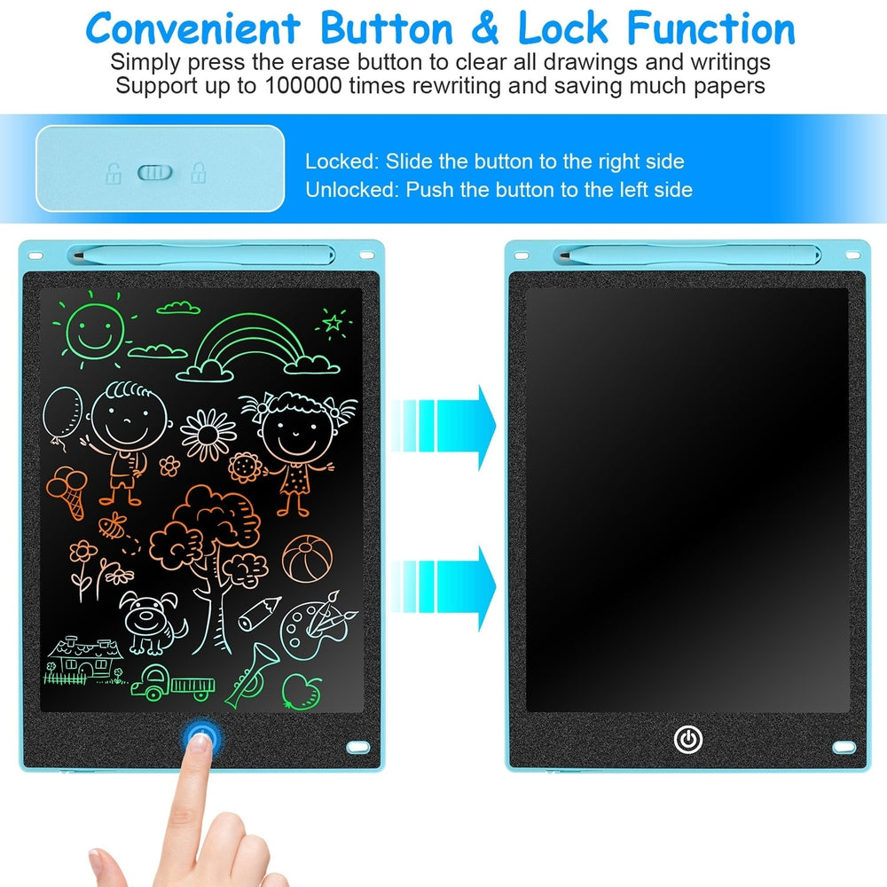 12in LCD Writing Tablet Electronic Colorful Graphic Doodle Board Kid Educational Learning Mini Drawing Pad with Lock Image 2