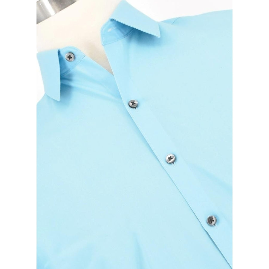 JF J. Ferrar Modern Fit Mens Long Sleeve Blue Shirt Medium Image 1