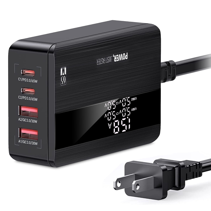 65W Fast Wall Charger 4 Port USB Charging Station PD3.0 QC3.0 Adapter Image 1