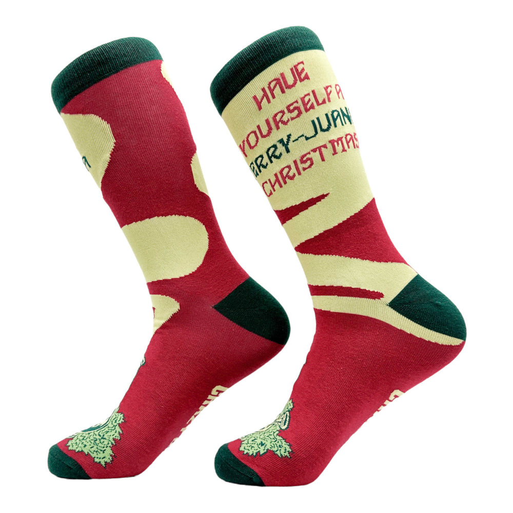 Mens Have Yourself A Merry Juana Christmas Socks Funny 420 Xmas Weed Smokers Footwear Image 2