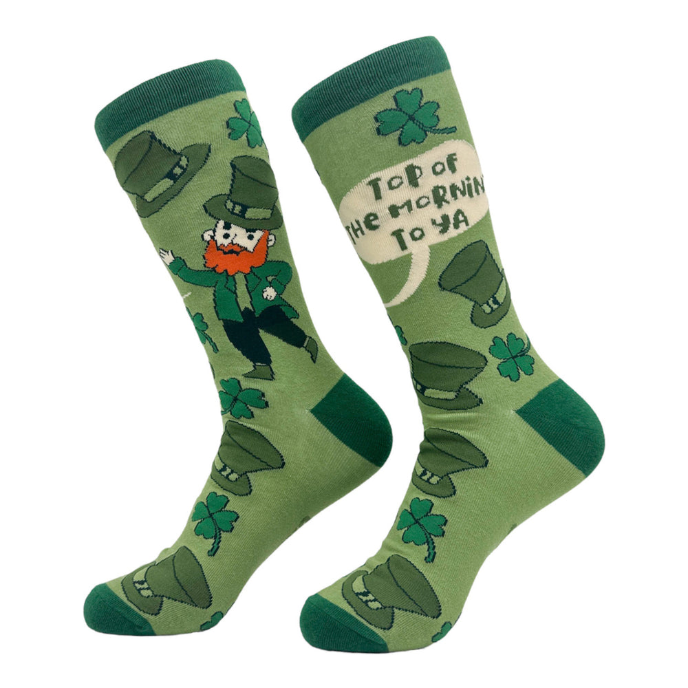 Womens Top Of The Morning To Ya Socks Funny Cute Irish Leprechaun Footwear Image 2
