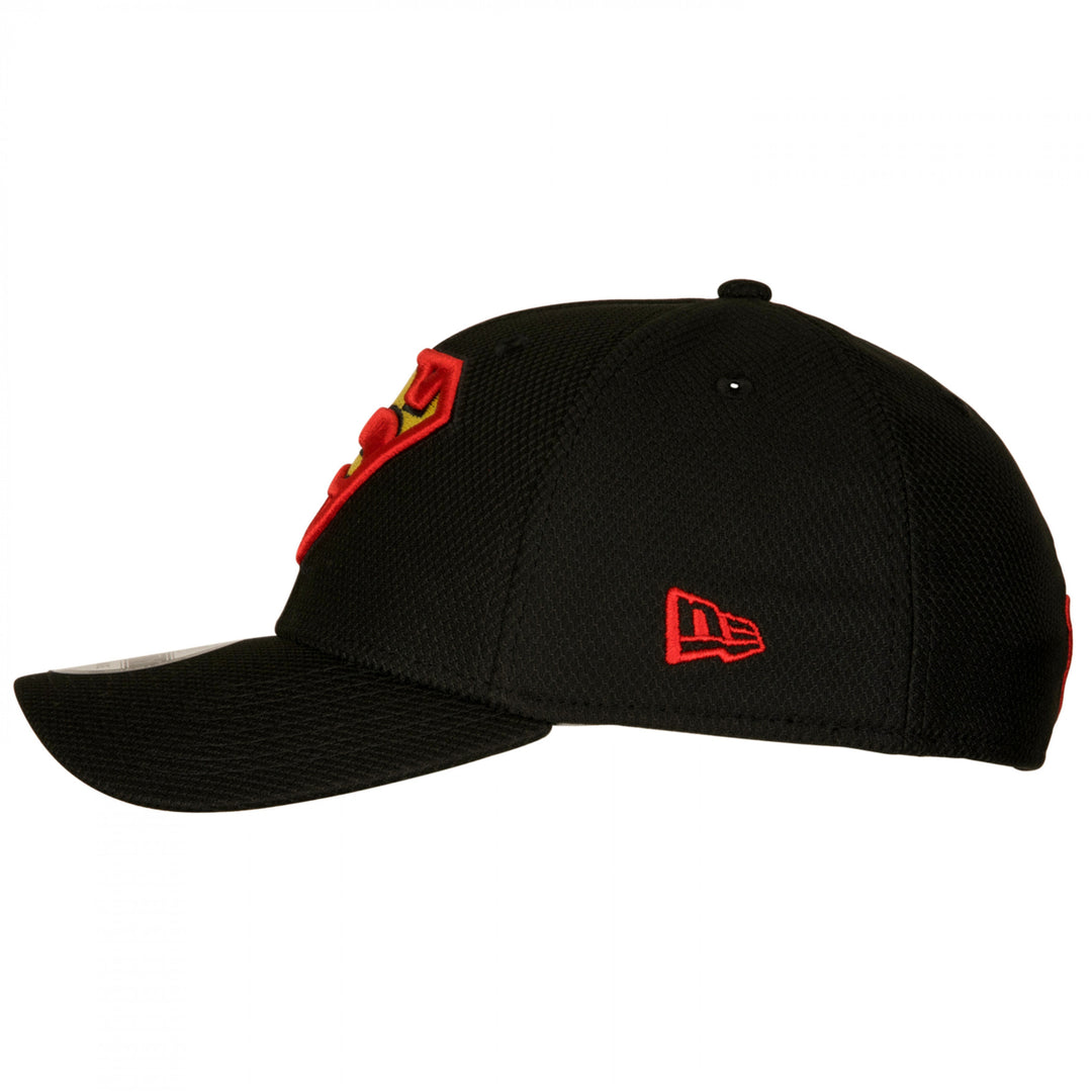 Superman Classic Logo Black Colorway  Era 39Thirty Fitted Hat Image 3