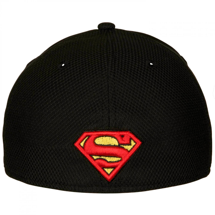 Superman Classic Logo Black Colorway  Era 39Thirty Fitted Hat Image 4