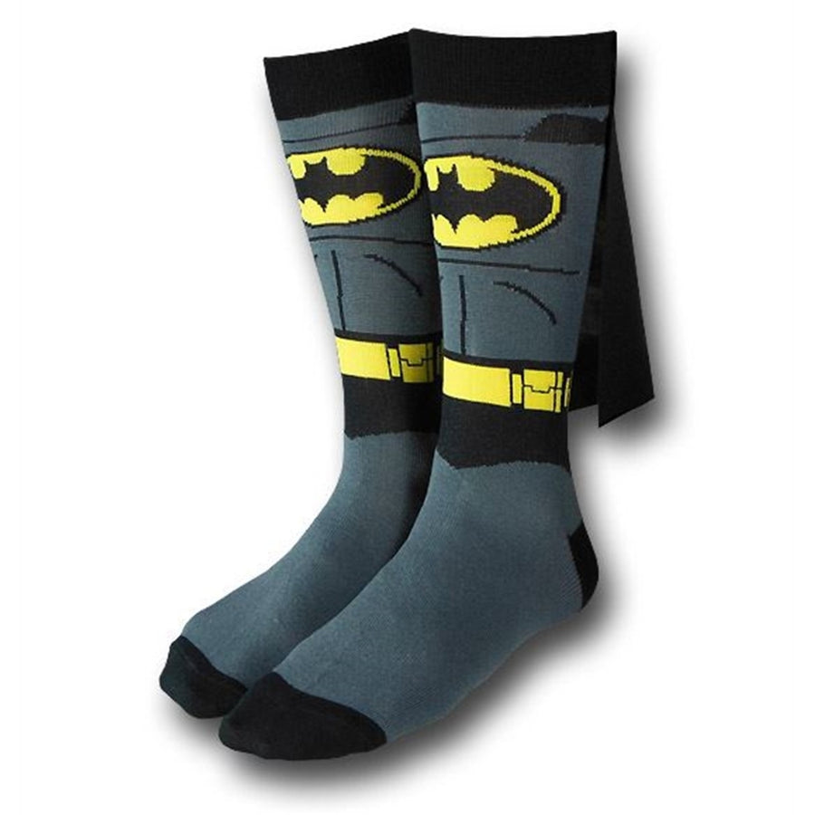 Batman Costume Crew Socks With Capes Image 1