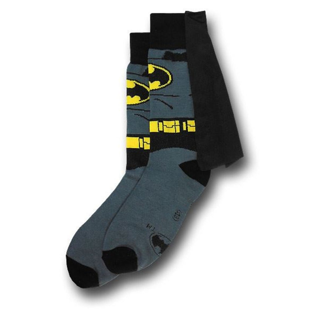 Batman Costume Crew Socks With Capes Image 2