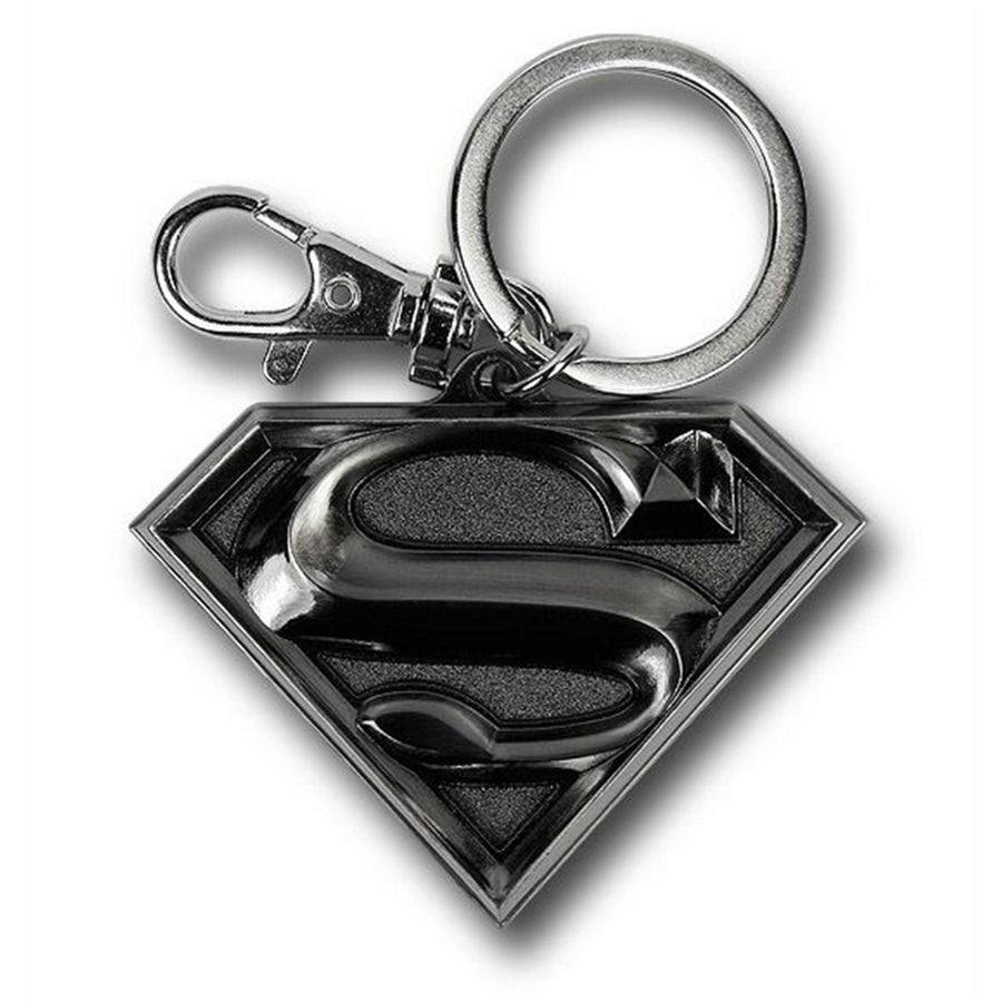 Superman Silver Symbol Pewter Keychain Image 1