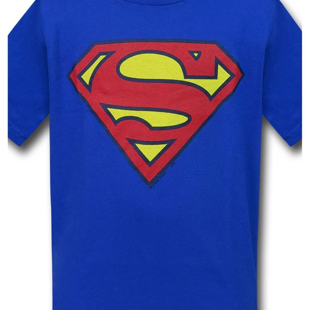 Superman Kids Royal Blue Symbol T-Shirt Image 3