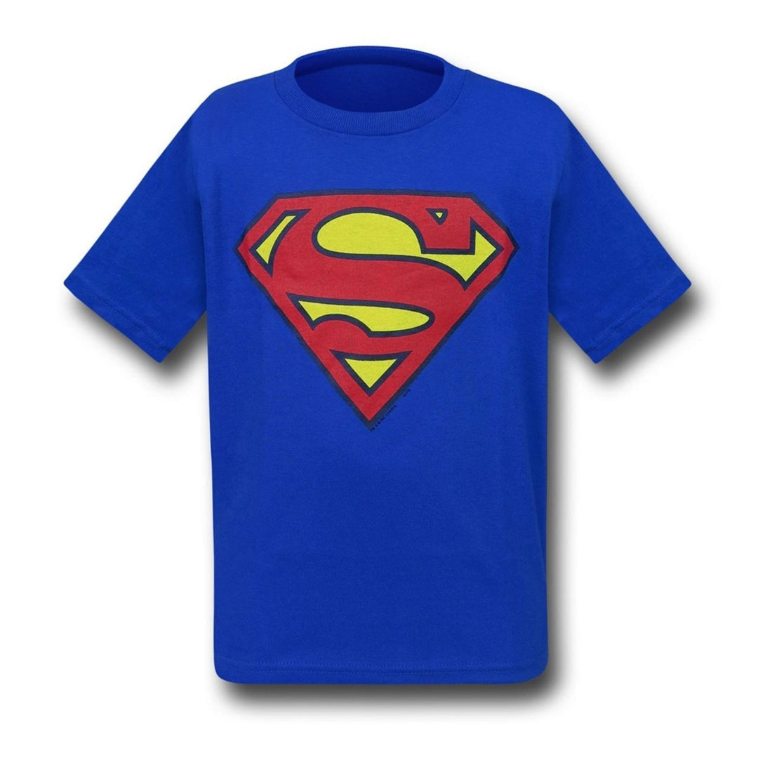Superman Kids Royal Blue Symbol T-Shirt Image 6