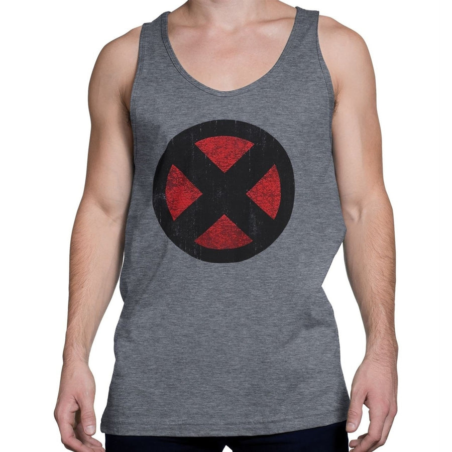 X-Men Distressed Symbol Mens Tank Top Image 1