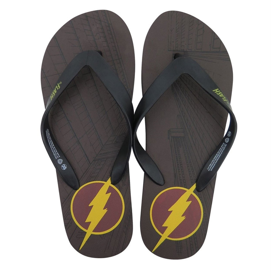 Flash Symbol Mens Flip Flops Image 1
