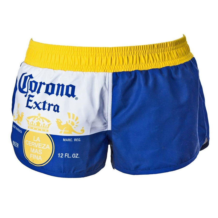 Corona Extra Label Design Womens Blue Board Shorts Image 1