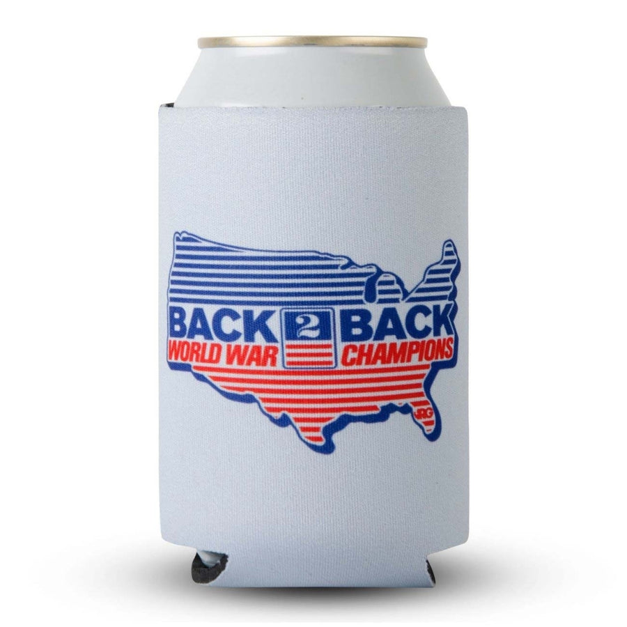 Back to Back World War Champs Rowdy Gentleman Grey Can Cooler Image 1