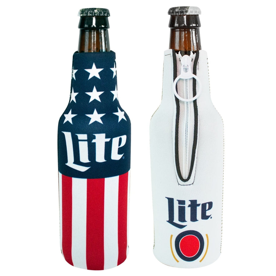 Miller Lite Patriotic Bottle Cooler Image 1
