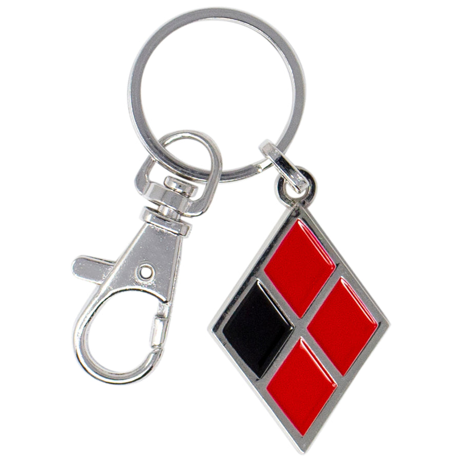 Harley Quinn Diamond Symbol Enamel Keychain Image 1