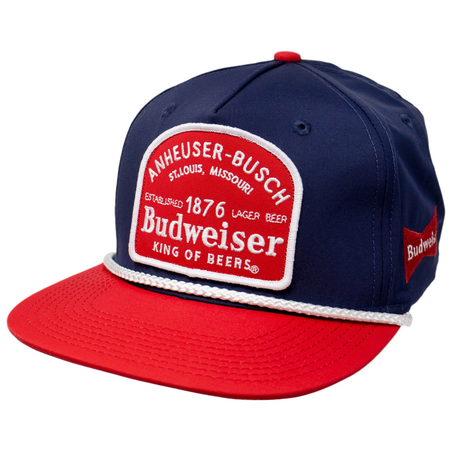 Budweiser Red and Blue Vintage Patch Snapback Image 1