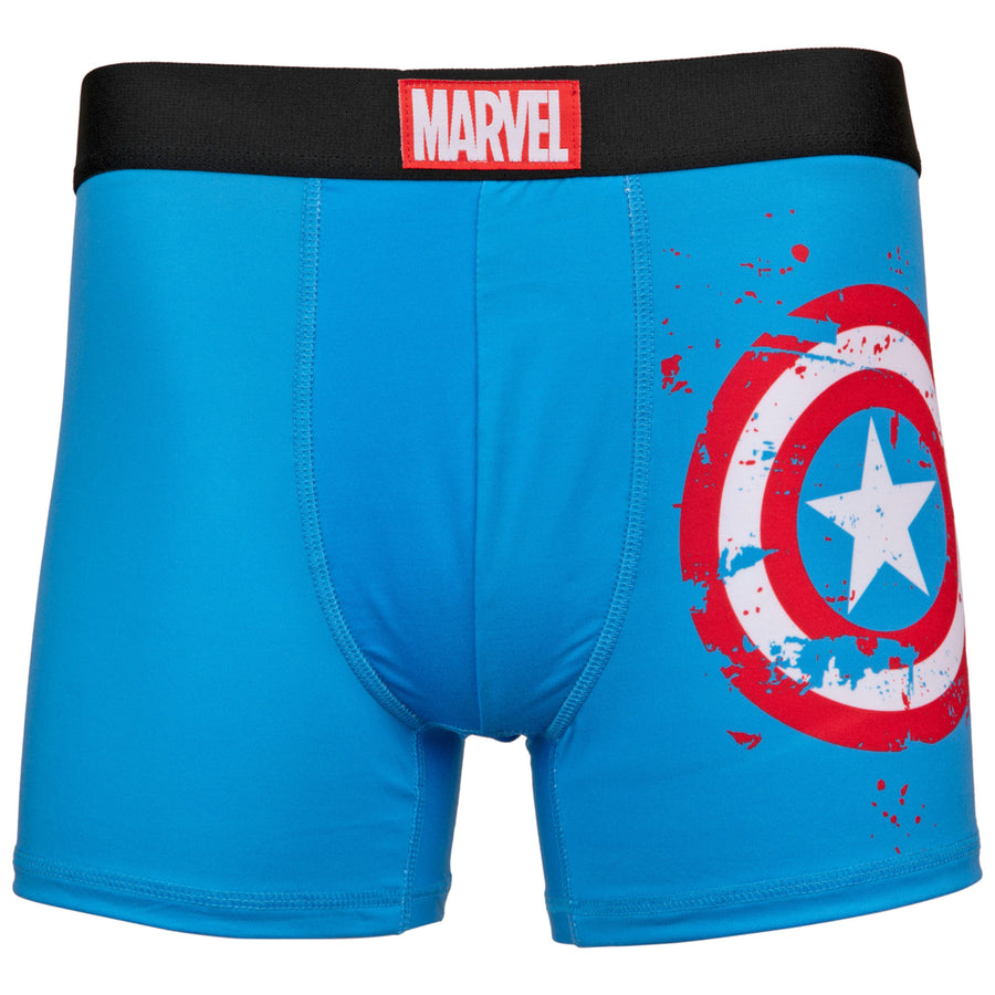 Captain America Distressed Shield Underwear Boxers Briefs Image 1