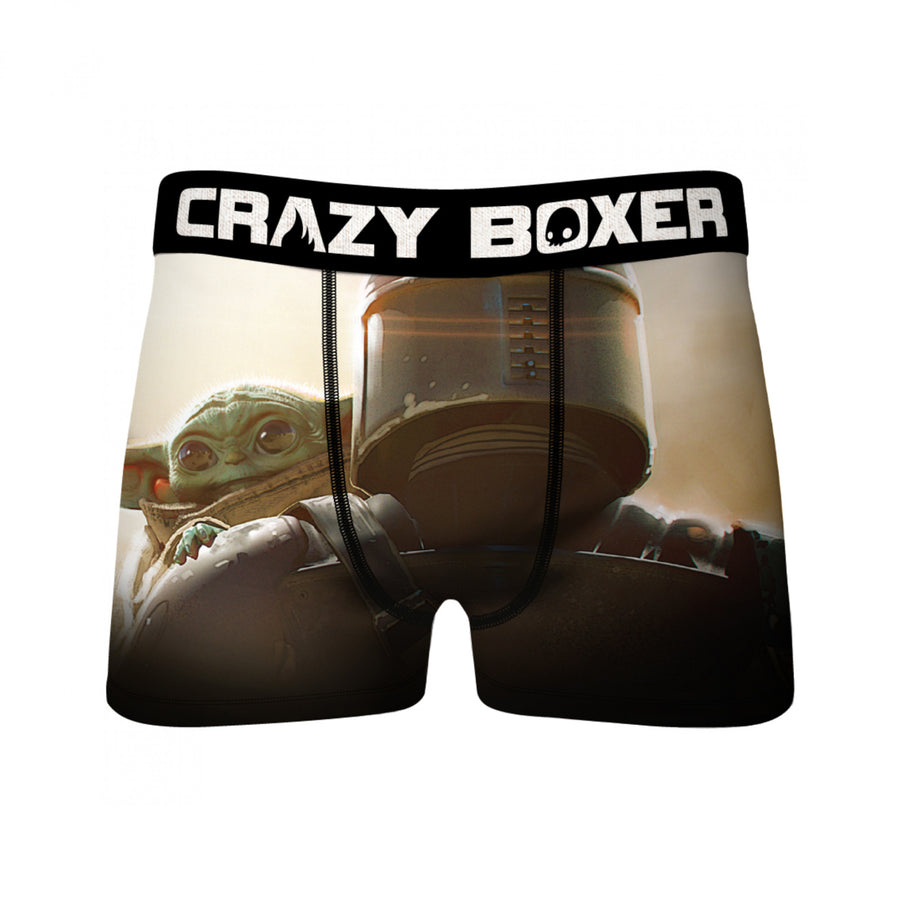 Star Wars The Child and Mandalorian Over The Shoulder Crazy Boxer Briefs Image 1