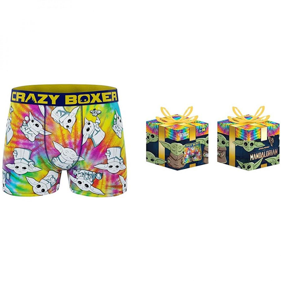 Crazy Boxers Star Wars The Child Tye Dye Boxer Briefs in Present Box Image 1