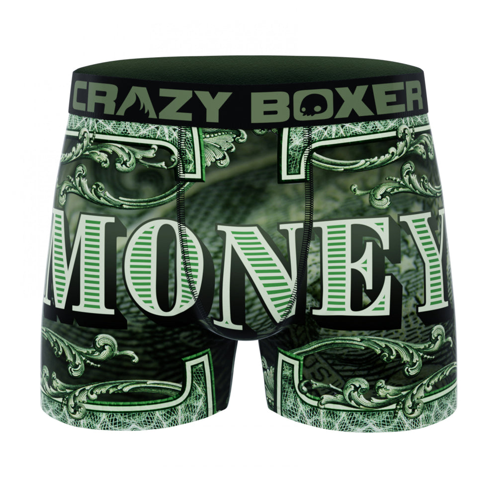 Crazy Boxers Money Dollar Signs Boxer Briefs in Benjamins Stack Box Image 2