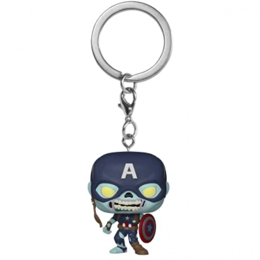 Marvel What If...? Series Zombie Captain America Funko Pop Keychain Image 1