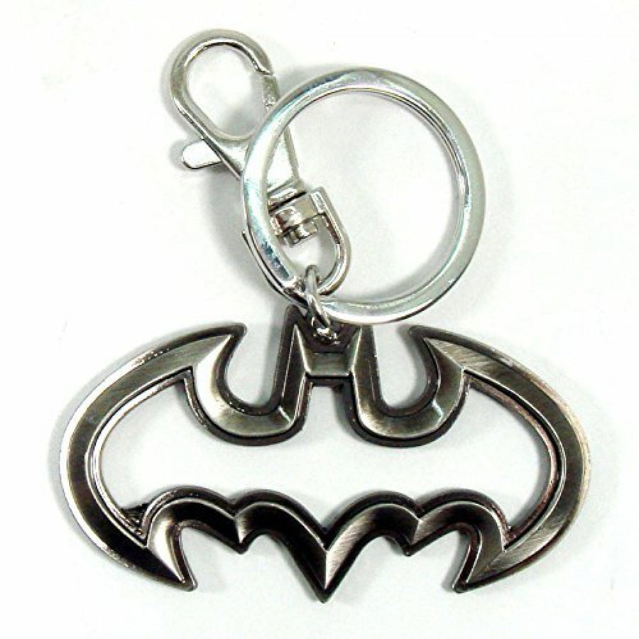 Batman Logo Cutout Pewter Keychain Image 1