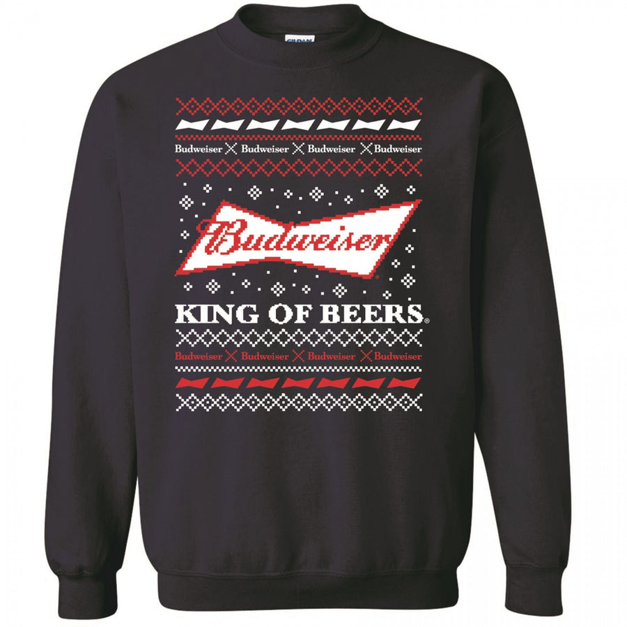 Budweiser Bowtie Logo Ugly Christmas Sweater Sweatshirt Image 1