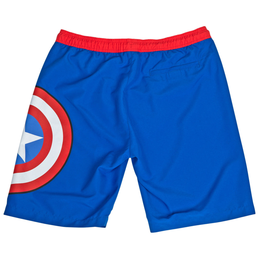 Captain America Shield Logo Board Shorts Image 2