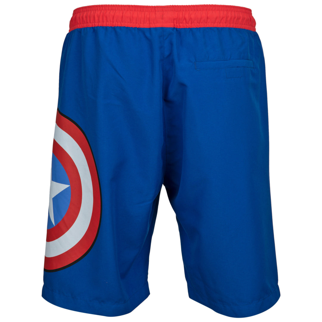 Captain America Shield Logo Board Shorts Image 4