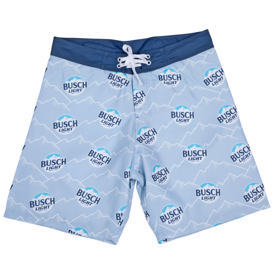 Busch Light Logo and Mountain Range All Over Print Board Shorts Image 1