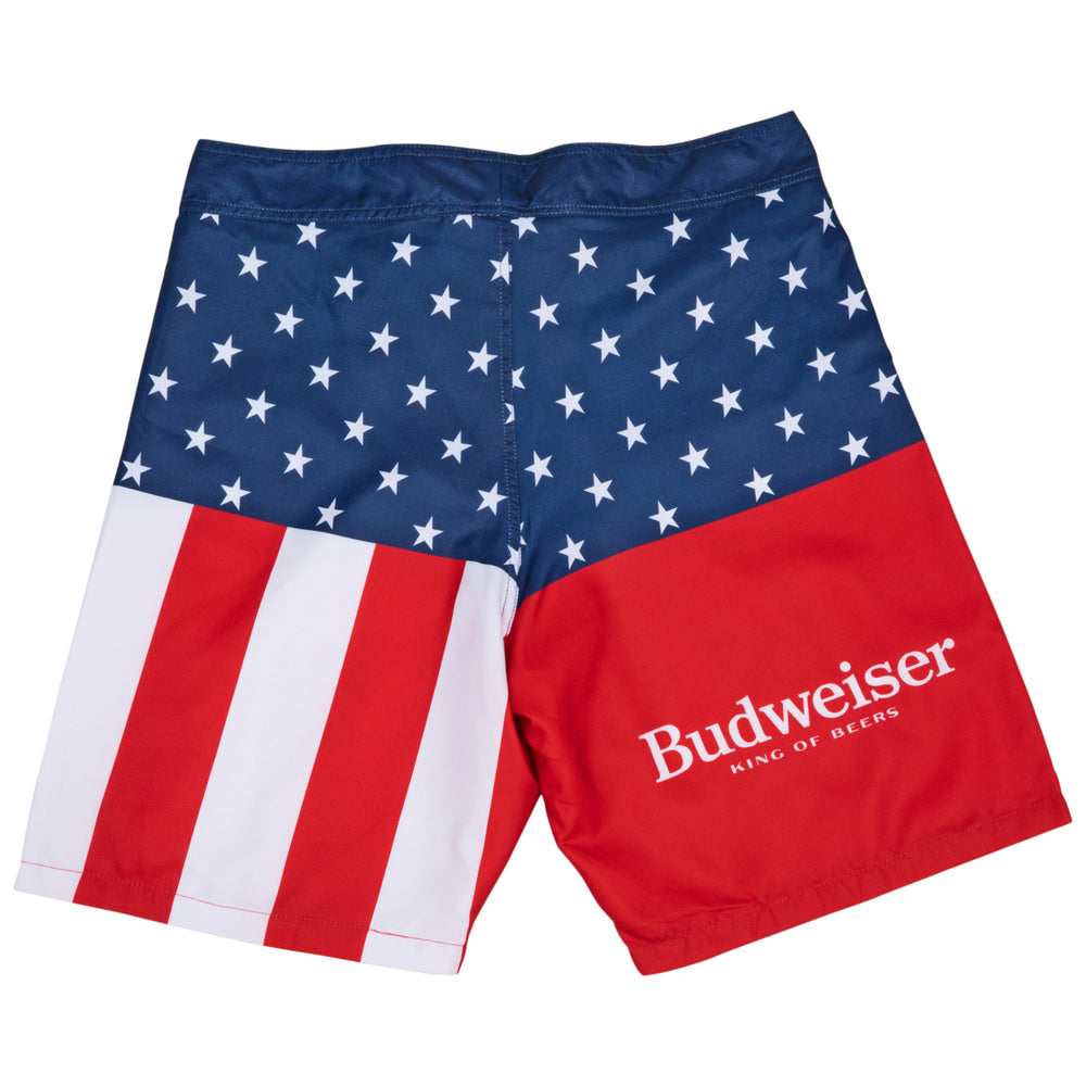 Budweiser King of Beers Stars and Stripes Mens Swim Trunks Board Shorts Image 2