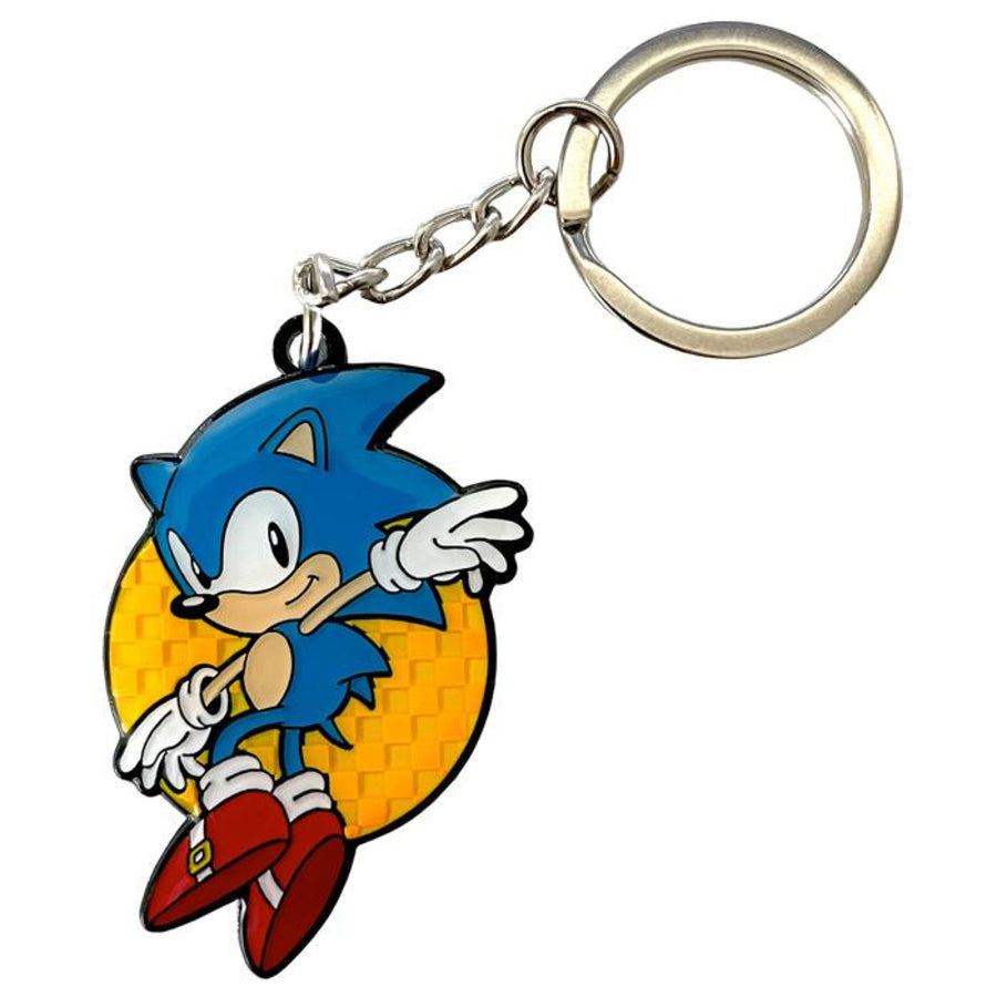 Sonic The Hedgehog Leaping Sonic Enamel Keychain Image 1