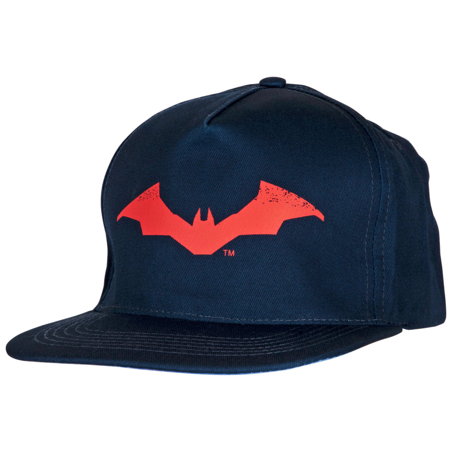 DC Comics The Batman Sketched Logo and Font Embroidery Flat Bill Hat Image 1