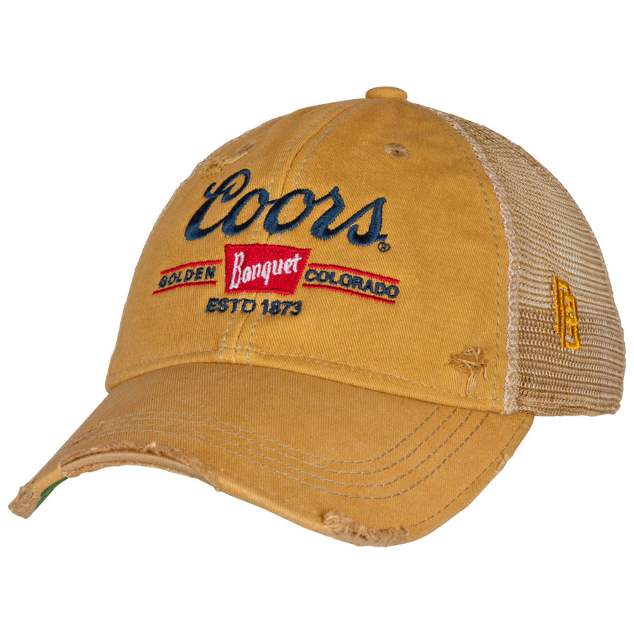 Coors Banquet Logo Patch Distressed Tea-Stained Adjustable Hat Image 1
