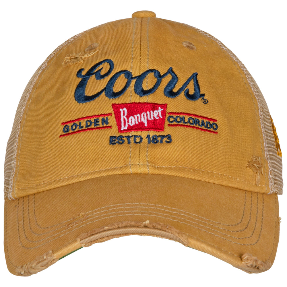 Coors Banquet Logo Patch Distressed Tea-Stained Adjustable Hat Image 2