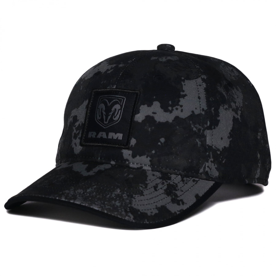 Ram Logo Woven Patch All Over Print Camo Pre-Curved Adjustable Hat Image 1