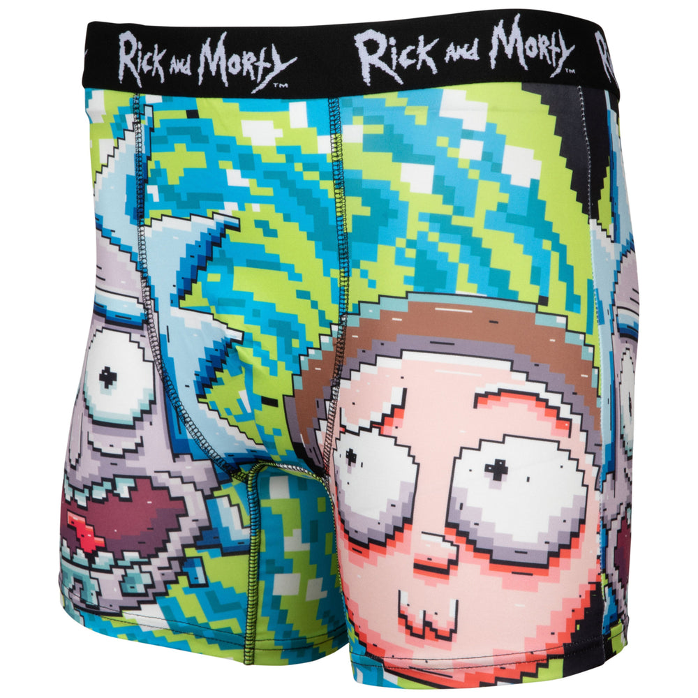 Rick and Morty with Portal Pixelated Boxer Briefs Image 2