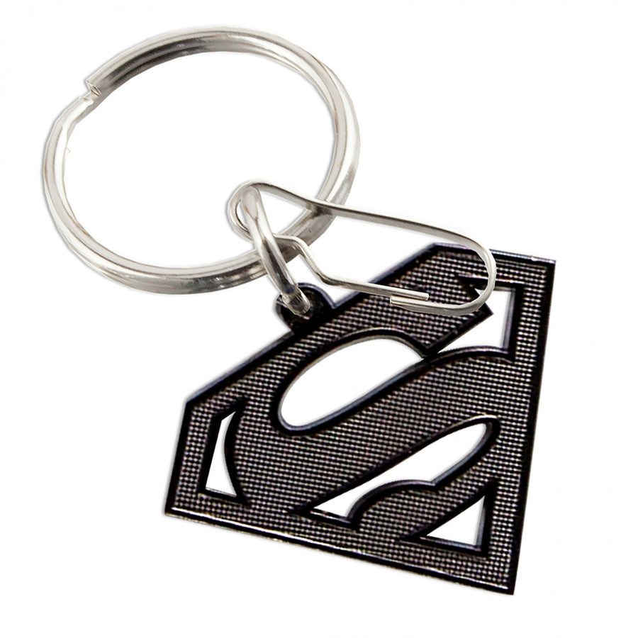 DC Comics Superman Emblem Knurled Metallic Keychain Image 1