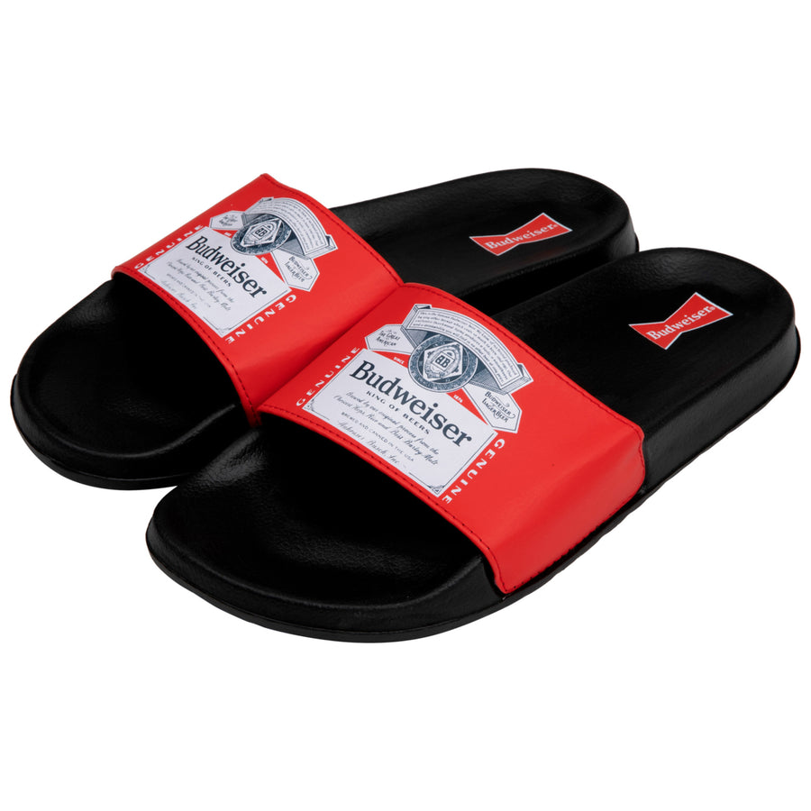Budweiser Logo Label Soccer Slides Adult Sandals Image 1