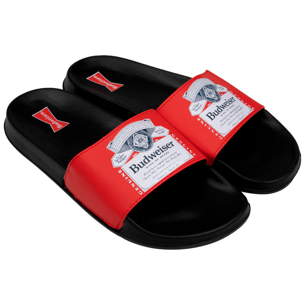 Budweiser Logo Label Soccer Slides Adult Sandals Image 2