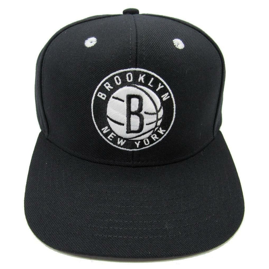 Brooklyn Nets Mens Size OSFA Black Adidas Snapback Flatbrim Hat 26 Image 1