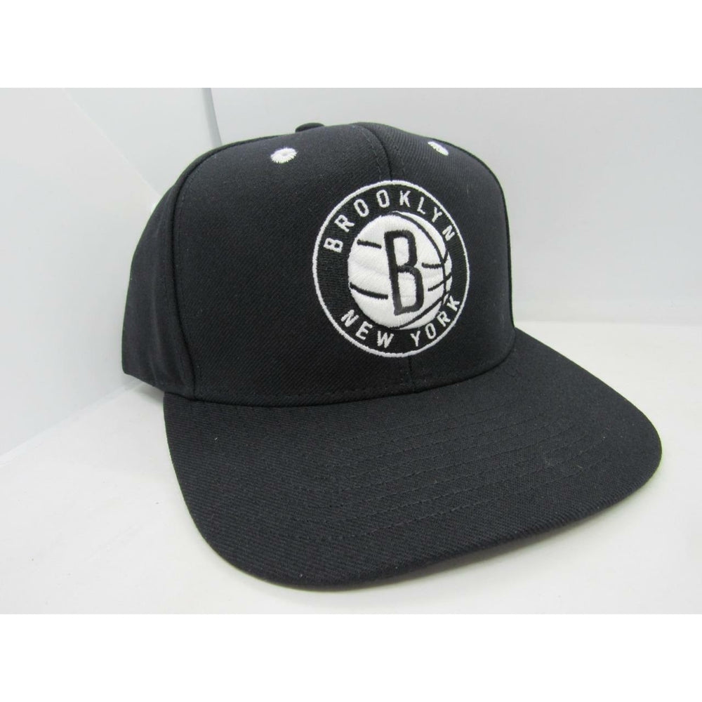 Brooklyn Nets Mens Size OSFA Black Adidas Snapback Flatbrim Hat 26 Image 2
