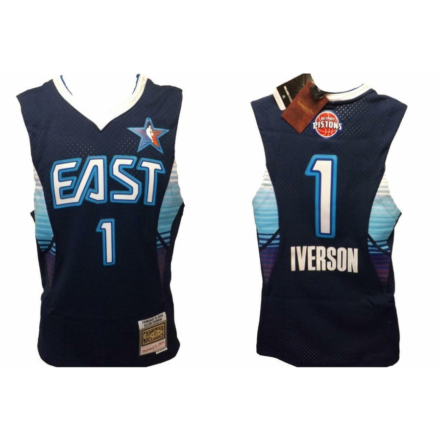 Allen Iverson 1 Pistons Mens XS X-Small Mitchell and Ness All-Star Jersey 130 Image 1