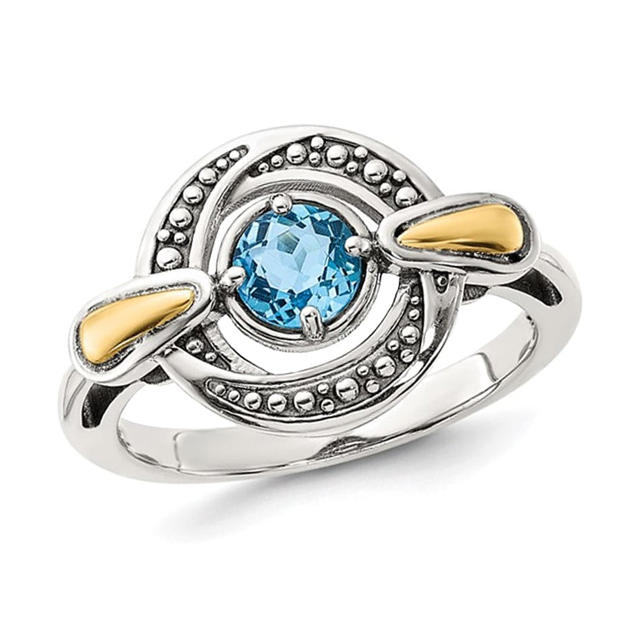 3/5 Carat (ctw) Blue Topaz Swirl Ring in Sterling Silver Image 1