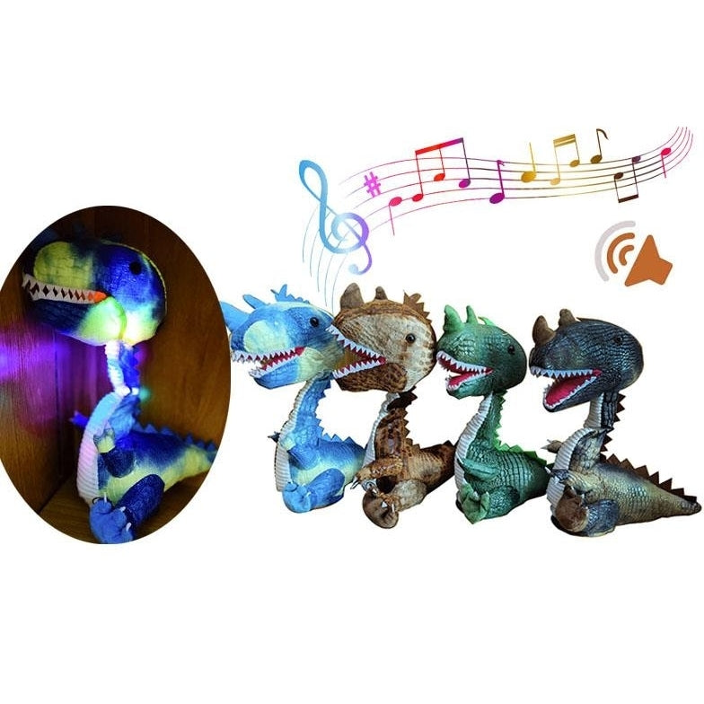 1 Piece 14" Light Up Dancing Voice Mimicking Dinosaur toy dino wiggl TY553 plush Image 1