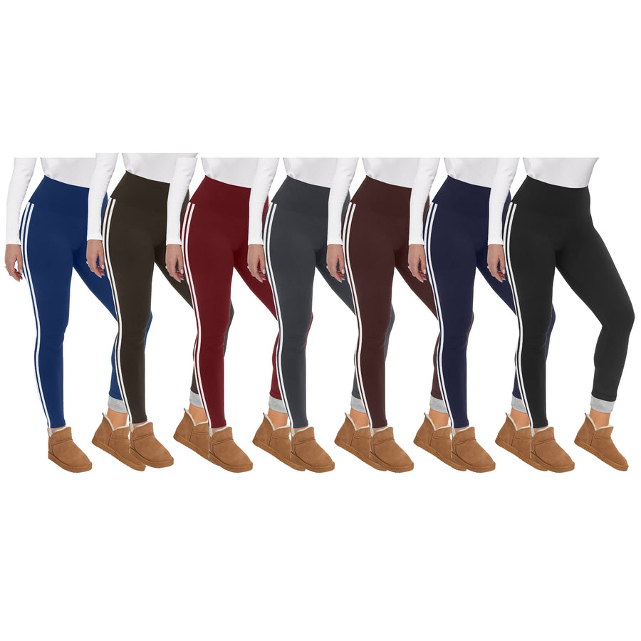 3-Pack: Womens Ultra Soft faux Lined Yoga Pants High Waisted Leggings Image 1